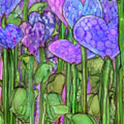 Heart Bloomies 4 - Purple Art Print
