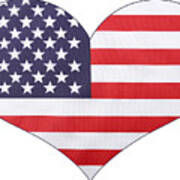 Heart Shape Usa Flag Art Print