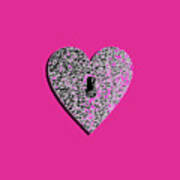 Heart Shaped Lock Pink .png Art Print