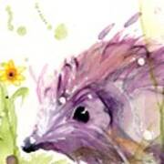 Hedgehog In The Wildflowers Art Print
