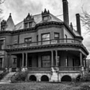 Heritage Hill Mansion In Black And White Art Print