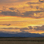 High Plains Meet The Rocky Mountains At Sunset Art Print