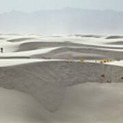 Hikers At White Sands Art Print