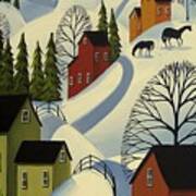 Hills Of Winter - Snow Landscape Art Print