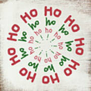 Ho Ho Ho Wreath- Art By Linda Woods Art Print