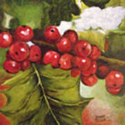 Holly Berries Art Print