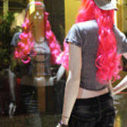 Hollywood Pink Hair In Window Art Print