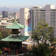 Hollywood View From Japanese Gardens Art Print