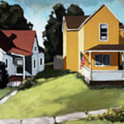 Hometown - Urban Scene Oil Painting Art Print