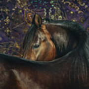 Horse Portrait With Carpet Art Print