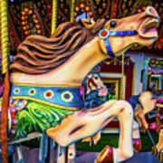 Horse Racing Carrousel Art Print