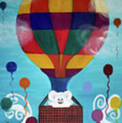 Hot Bear Balloon Art Print