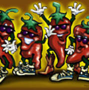 Hot Peppers Art Print