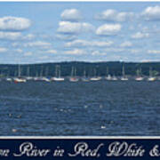 Hudson River In Red White Blue Art Print
