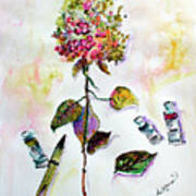 Hydrangea Still Life With Objects Art Print