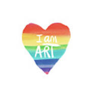 I Am Art Rainbow Heart- Art By Linda Woods Art Print