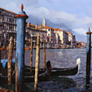 I Pali Blu Sul Canal Grande Art Print