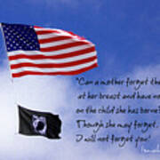 I Will Not Forget You American Flag Pow Mia Flag Art Art Print
