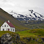 Iceland House And Glacier Art Print