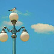 Iconic Avon By The Sea Lampost With Seagul Art Print