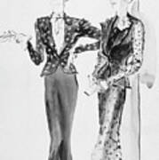 Illustration Of Women Wearing Afternoon Dresses Art Print