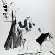 Illustration Of Women Wearing Evening Dresses Art Print