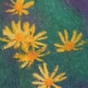 Yellow Wildflowers Floral Art Art Print