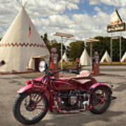 Indian 4 Motorcycle With Sidecar Art Print