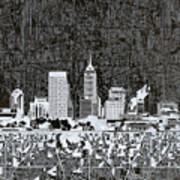 Indianapolis Skyline Abstract 10 Art Print