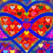 Infinity Love Heart Red Art Print