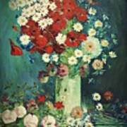 Interpretation Of Van Gogh Still Life With Meadow Flowers And Roses Art Print