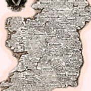 Irelands Counties Art Print