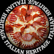 Italian Heritage Baseball Pizza Square Art Print