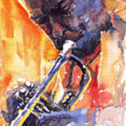 Jazz Miles Davis 9 Red Art Print