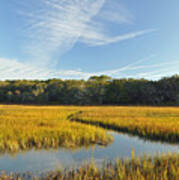 Jekyll Island Marsh High Tide And Sky Art Print