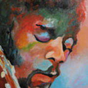 Jimi Hendrix At Monterrey Art Print
