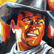 John Wayne Painting Portrait - Hondo Art Print