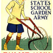 Join The United States School Garden Army - Vintage Advertising Poster Art Print