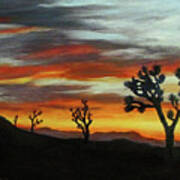 Joshua Trees At Sunset Art Print