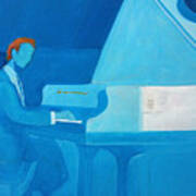 Justin Levitt Steinway Piano Blue Art Print