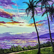 Ka'anapali Beach Sunset Art Print