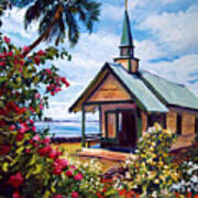 Kahaalu Church Hawaii Art Print