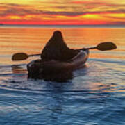 Kayaking Into The Sunset -4422 Art Print