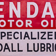 Kendall Motor Oils Sign Art Print