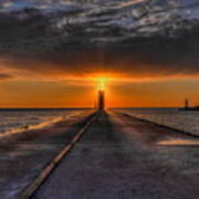 Kenosha Lighthouse Beacon Square Art Print