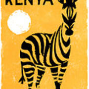 Kenya Africa Vintage Travel Poster Restored Art Print