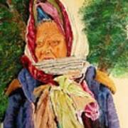 Kerchiefs Seller  - Sold Art Print