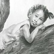 Kirikou, Dreaming -- Portrait Of Little African-american Girl Art Print