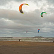Kitesurfing On Revere Beach Art Print