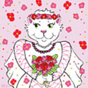 Kitty Bride Art Print